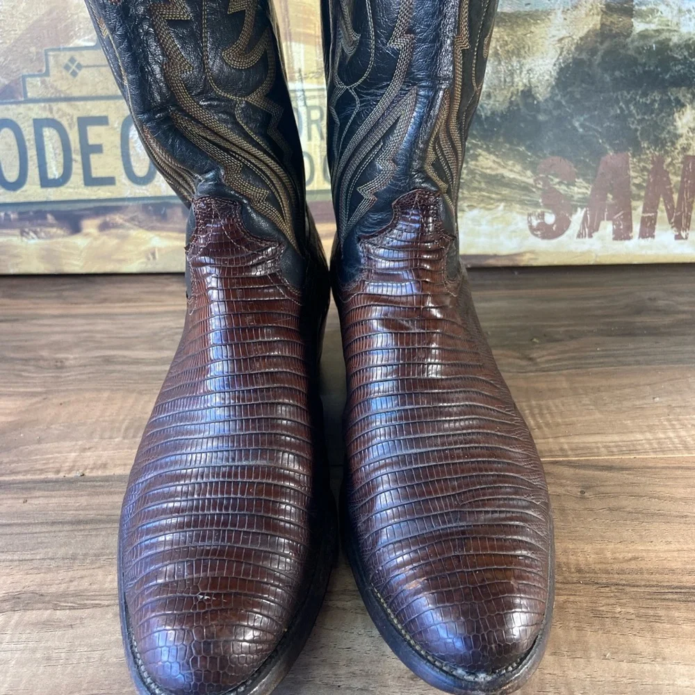 Justin lizard cowboy boots - Picture 6 of 7